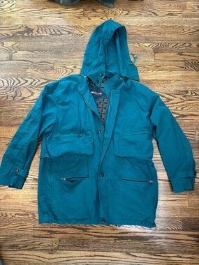 Vintage New River Teal Men's Hooded Parka Jacket